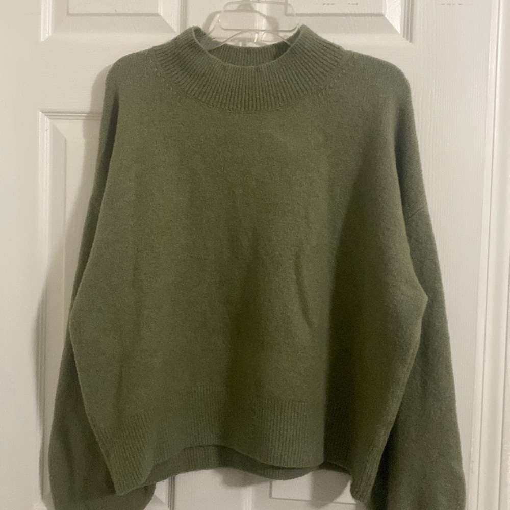 &Other Stories mock neck pistachio sweater